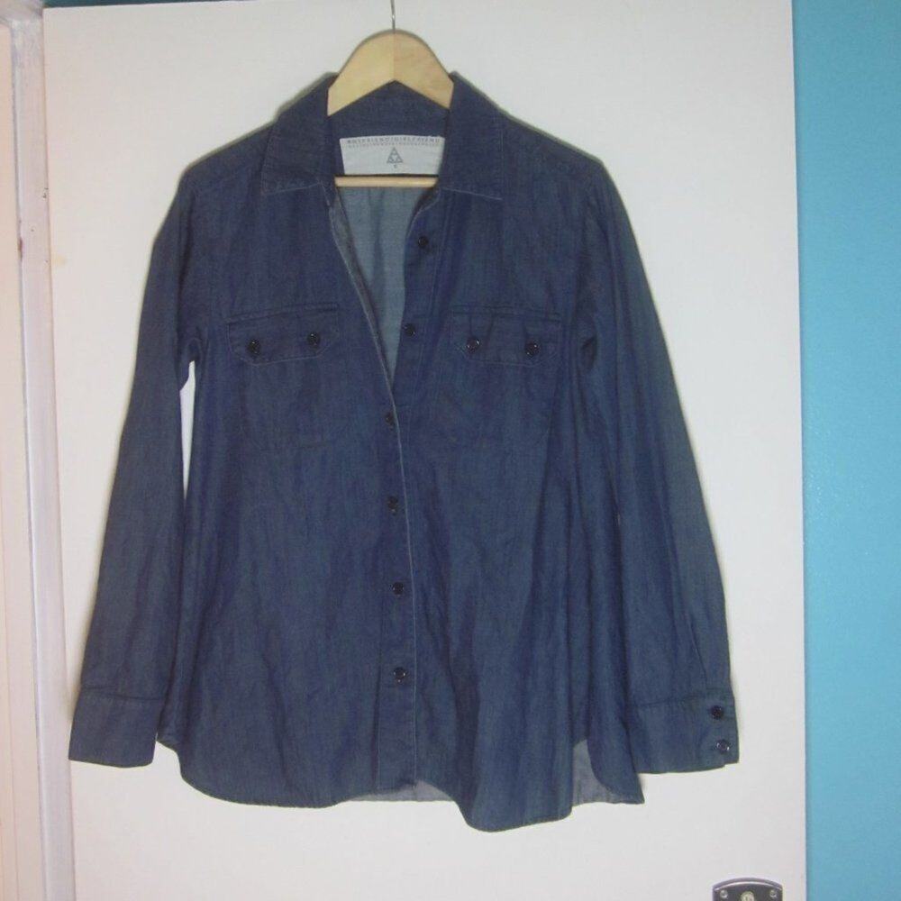 Rachel Pally Kevin Circosta Womens Size S Denim Button Front Boyfriend Shirt